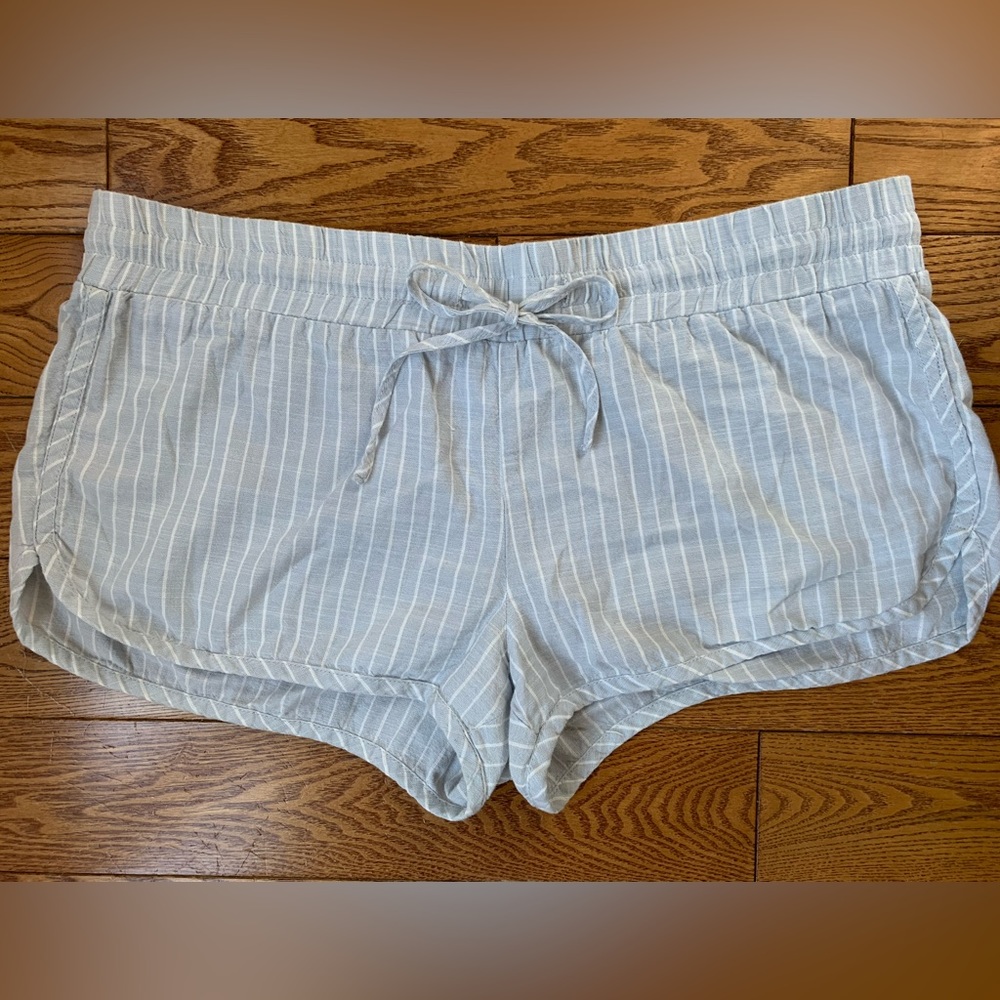SOLD 100% Cotton Blue/White Striped Shorts